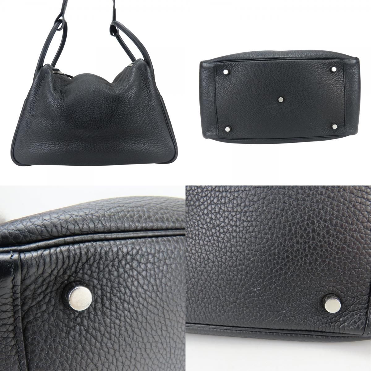 Hermes Handbag Lindy 34 Taurillon Clemence Black 2-Way Shoulder Simple — view 2