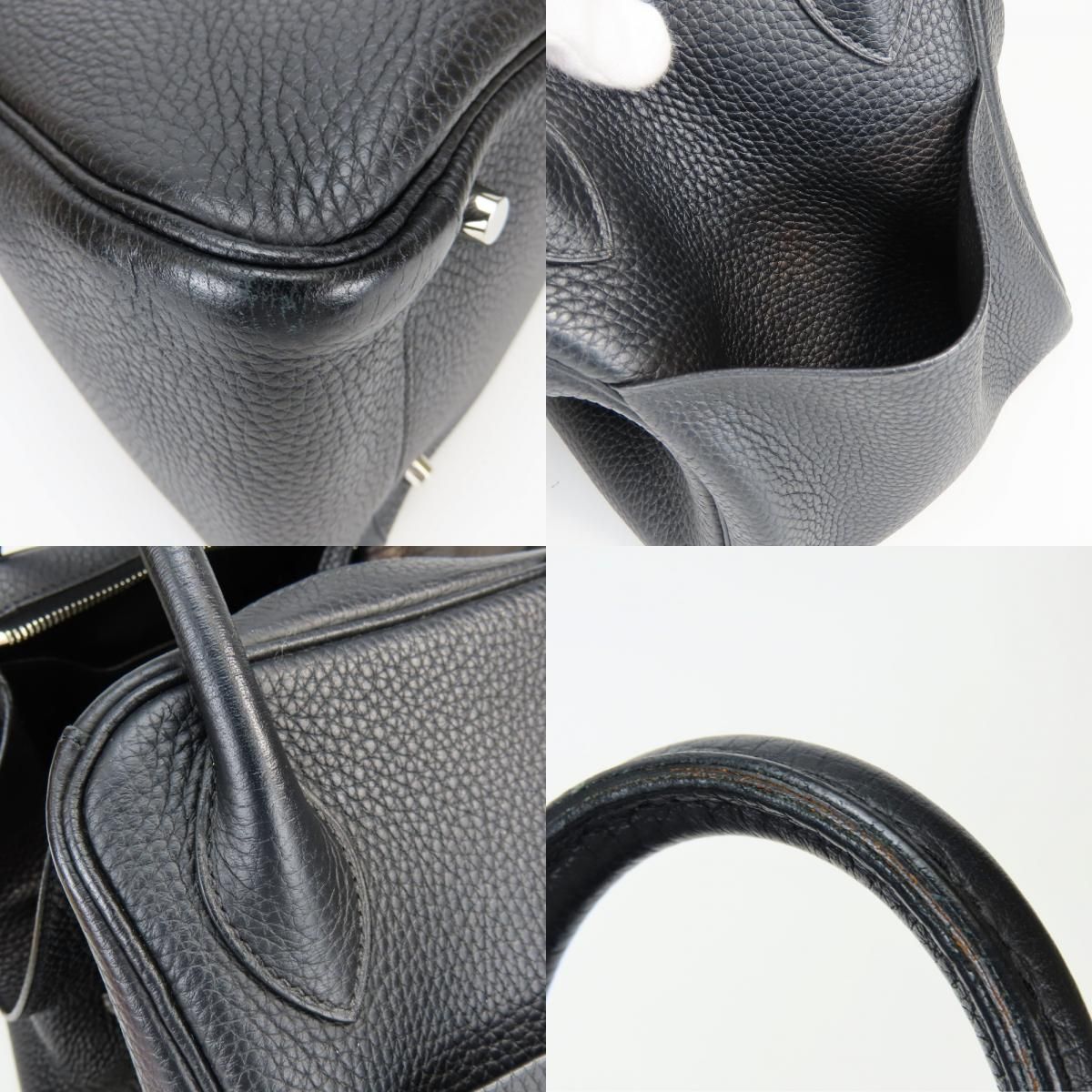 Hermes Handbag Lindy 34 Taurillon Clemence Black 2-Way Shoulder Simple — view 3