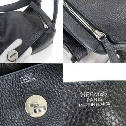 Hermes Handbag Lindy 34 Taurillon Clemence Black 2-Way Shoulder Simple — view 6