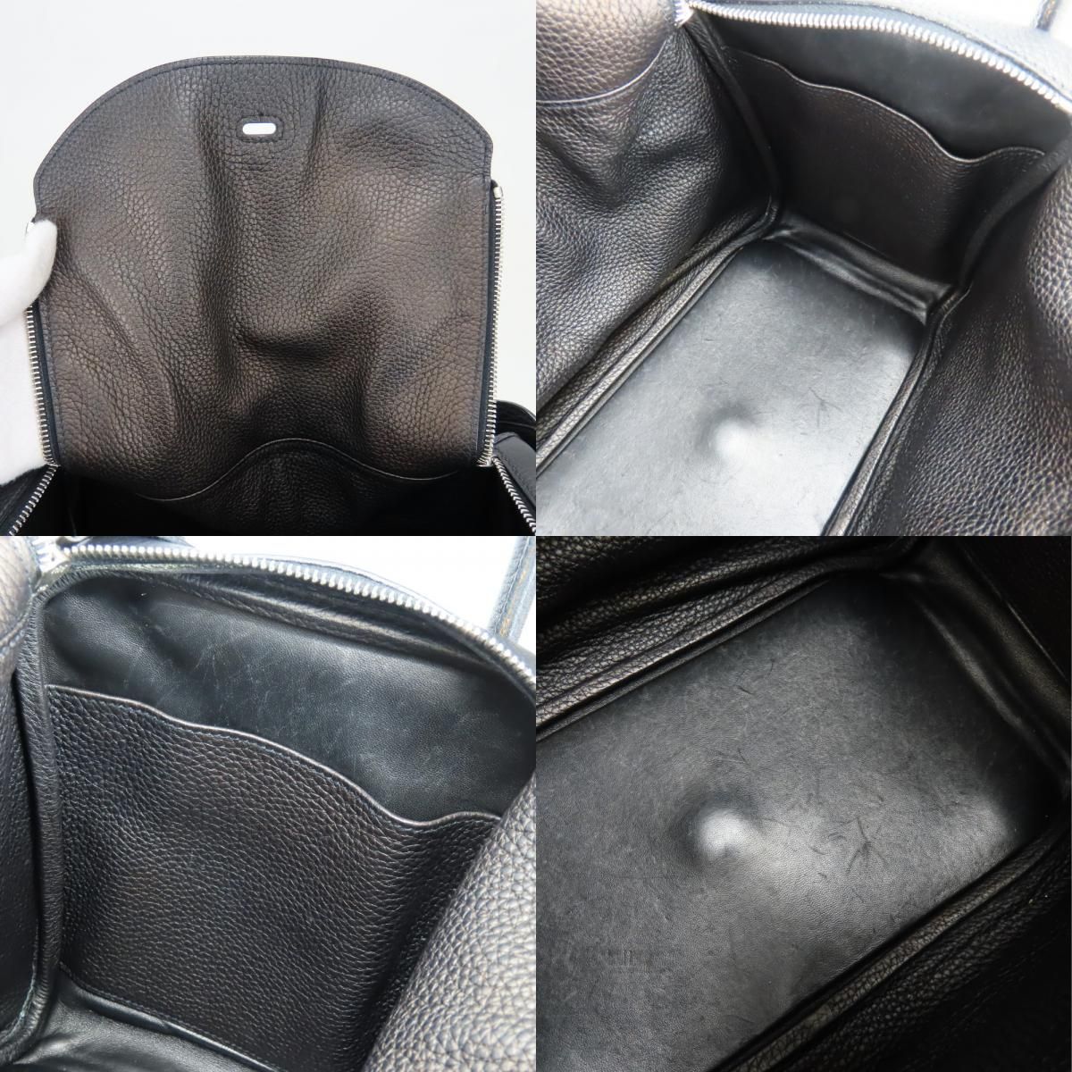 Hermes Handbag Lindy 34 Taurillon Clemence Black 2-Way Shoulder Simple — view 8
