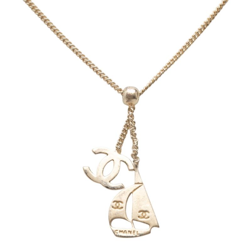 Chanel CC Logo Yacht Pendant Silver Metal