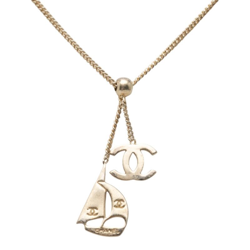 Chanel CC Logo Yacht Pendant Silver Metal — view 2