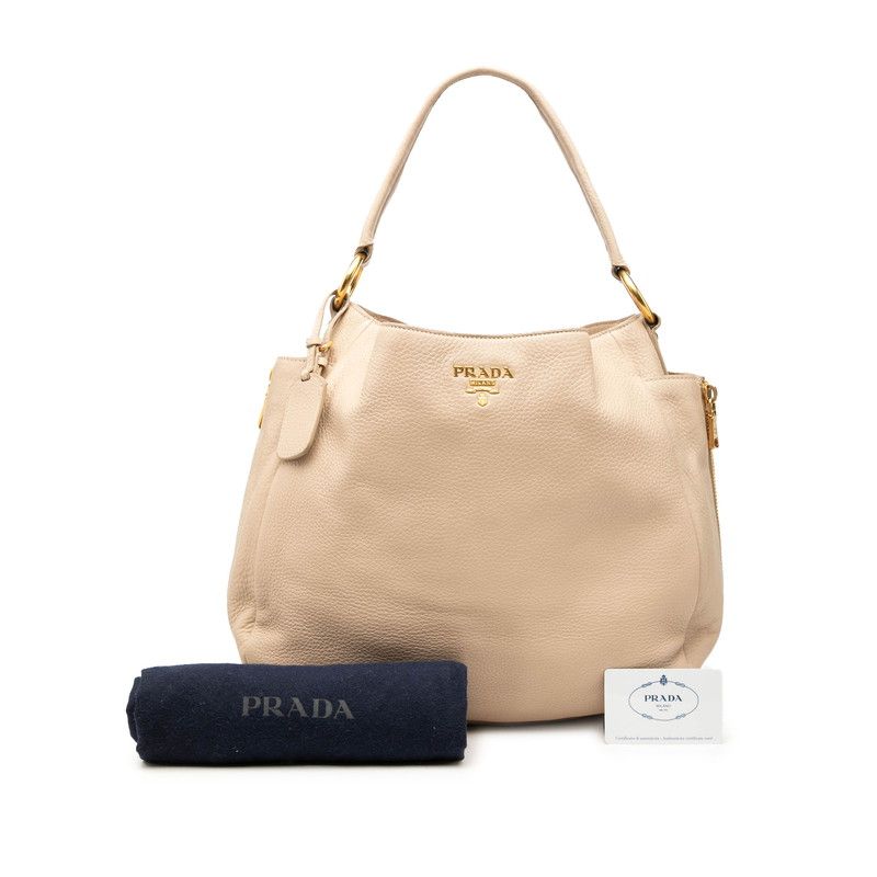 Prada Logo Tote Beige Leather — view 6