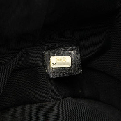 Chanel Chevron V-Stitch CC Logo Chain Shoulder Bag Black Lambskin — view 6