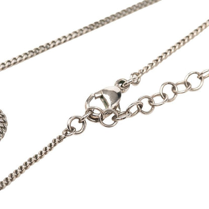 Chanel CC Logo Necklace Silver Metal Rhinestone — view 5