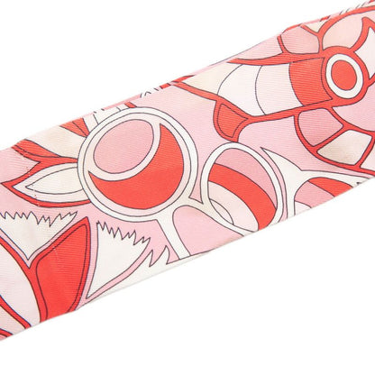Hermes Twilly Folklore Ethnology Scarf New Tag Pink Silk — view 4