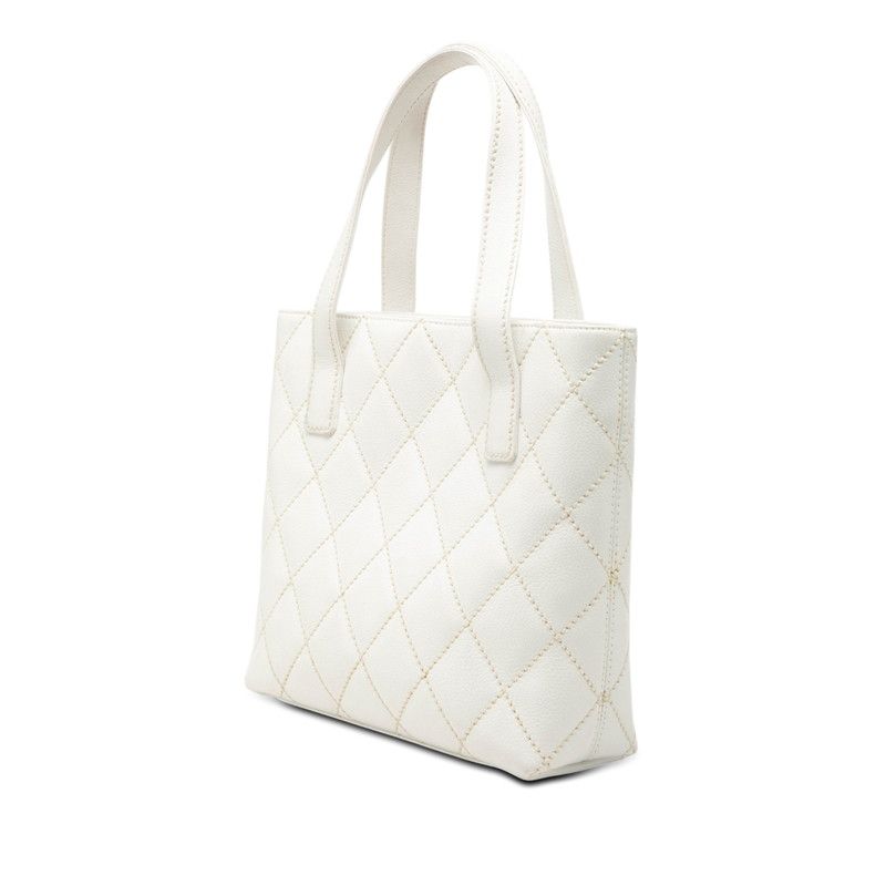 Chanel CC Logo Wild Stitch Tote White Leather — view 2