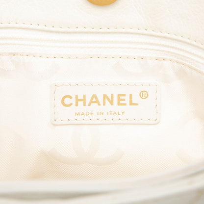 Chanel CC Logo Wild Stitch Tote White Leather — view 5