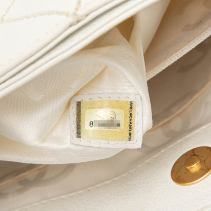 Chanel CC Logo Wild Stitch Tote White Leather — view 6