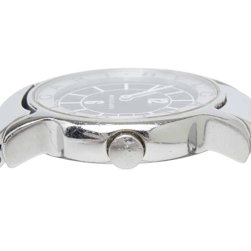 Bvlgari Solo Tempo Watch Black Silver Stainless Steel — view 3