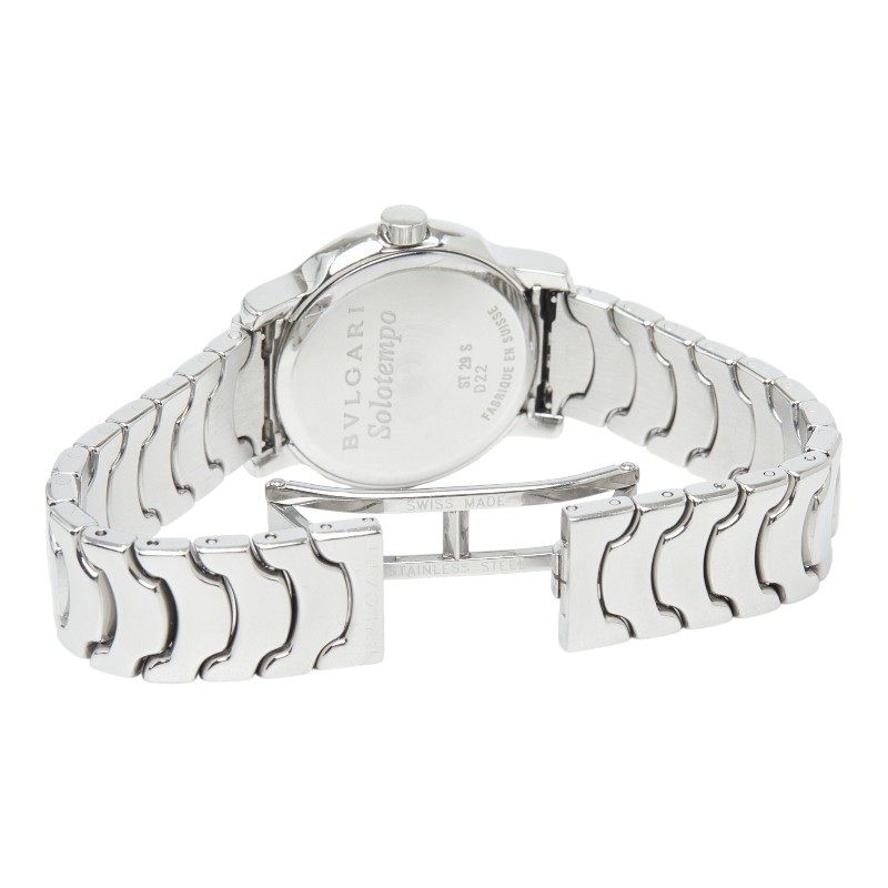 Bvlgari Solo Tempo Watch Black Silver Stainless Steel — view 5