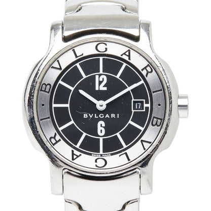 Bvlgari Solo Tempo Watch Black Silver Stainless Steel