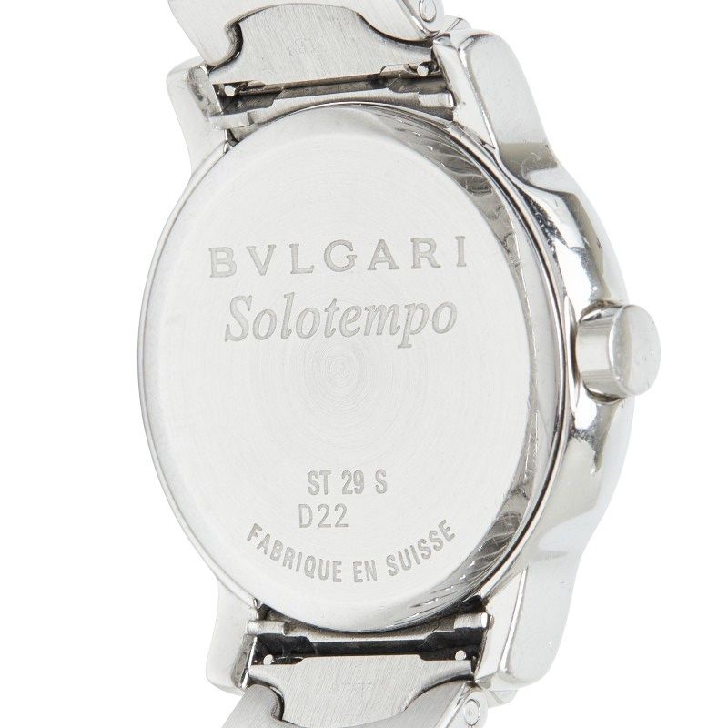 Bvlgari Solo Tempo Watch Black Silver Stainless Steel — view 6