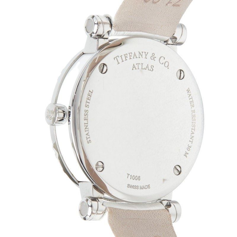 Tiffany & Co Atlas Heart Watch White Silver Stainless Steel Leather — view 6