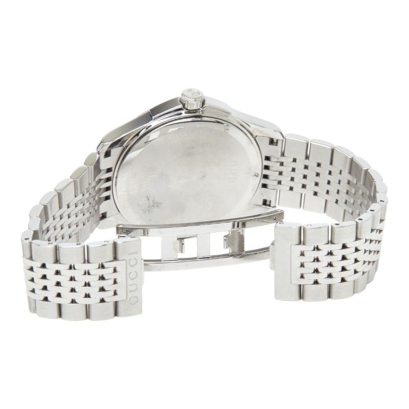 Gucci Timeless Logo Watch 126.4 White Silver Stainless Steel — view 5