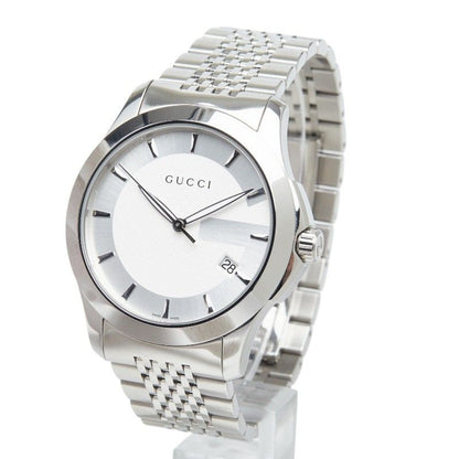 Gucci Timeless Logo Watch 126.4 White Silver Stainless Steel — view 2
