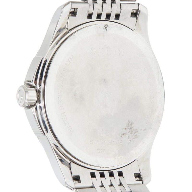 Gucci Timeless Logo Watch 126.4 White Silver Stainless Steel — view 6