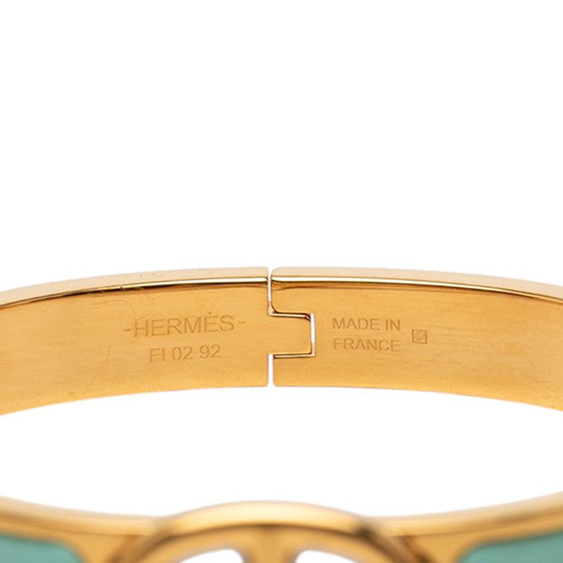 Hermes Mini Click Chaine D'ancre Bracelet Gold Silver Blue Plated Metal — view 4