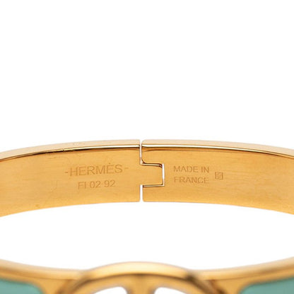 Hermes Mini Click Chaine D'ancre Bracelet Gold Silver Blue Plated Metal — view 4