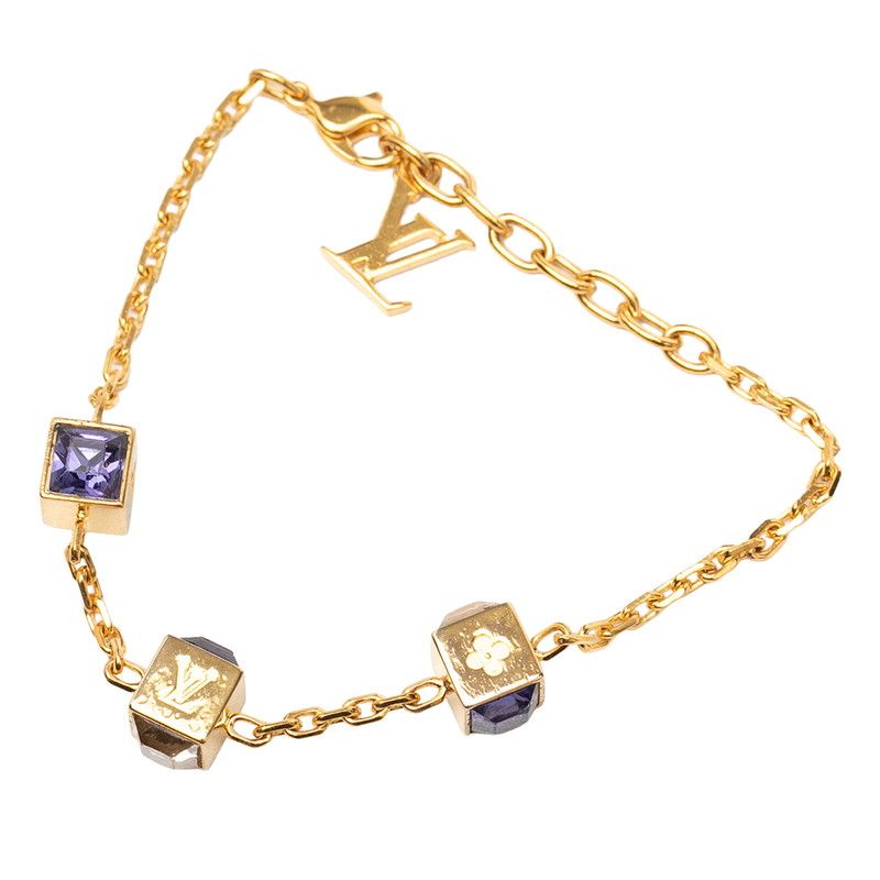 Louis Vuitton Bracelet Gambling Gold Purple Plated Swarovski