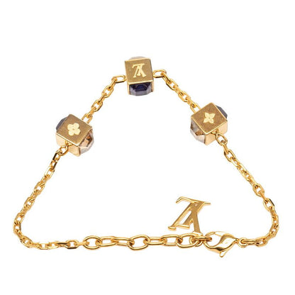 Louis Vuitton Bracelet Gambling Gold Purple Plated Swarovski — view 3