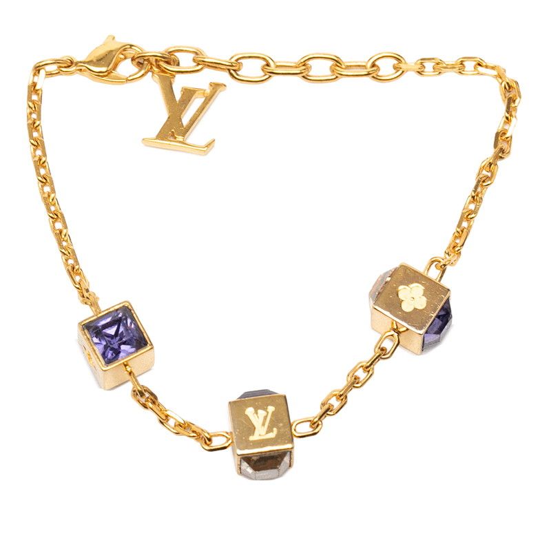 Louis Vuitton Bracelet Gambling Gold Purple Plated Swarovski — view 2