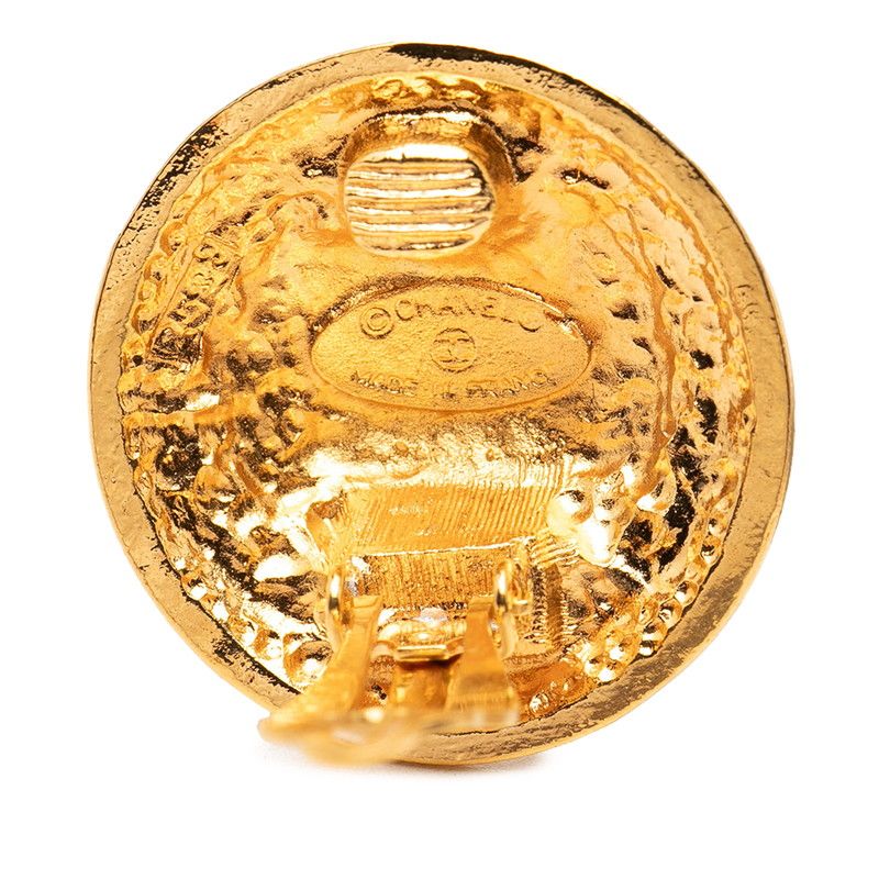 Chanel Vintage CC Logo Earrings Gold Plated — view 3