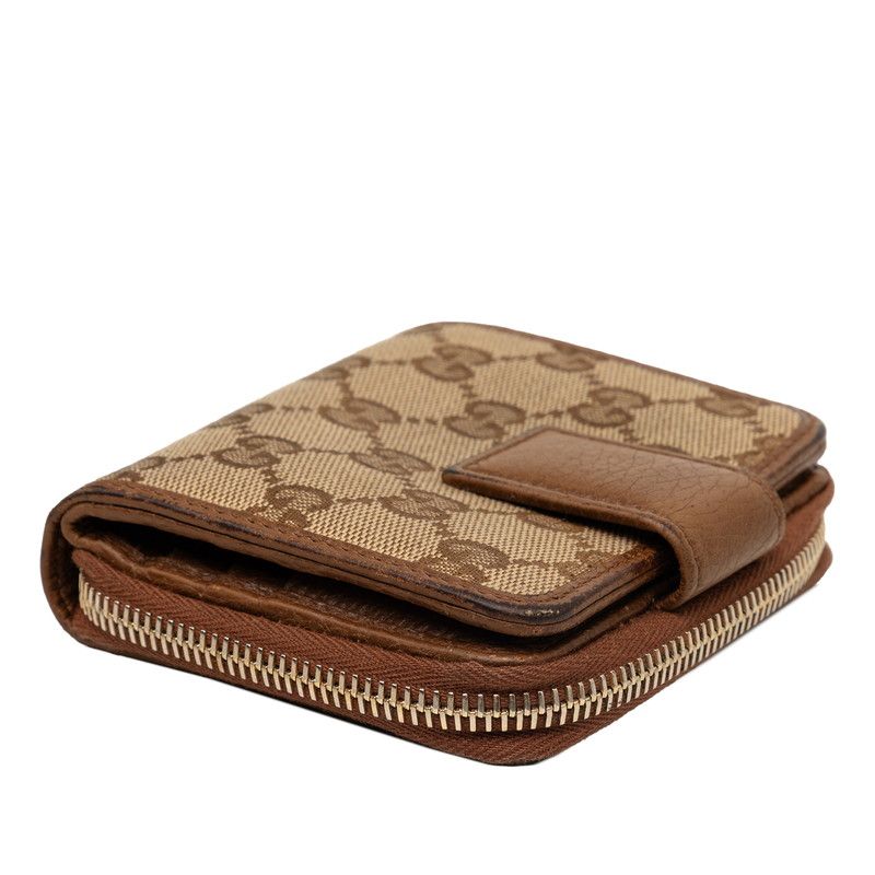 Gucci GG Canvas Bifold Wallet Beige Brown — view 5