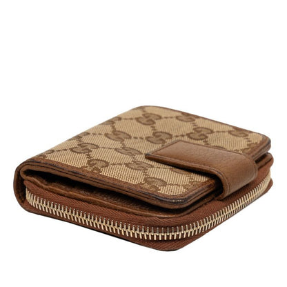 Gucci GG Canvas Bifold Wallet Beige Brown — view 5
