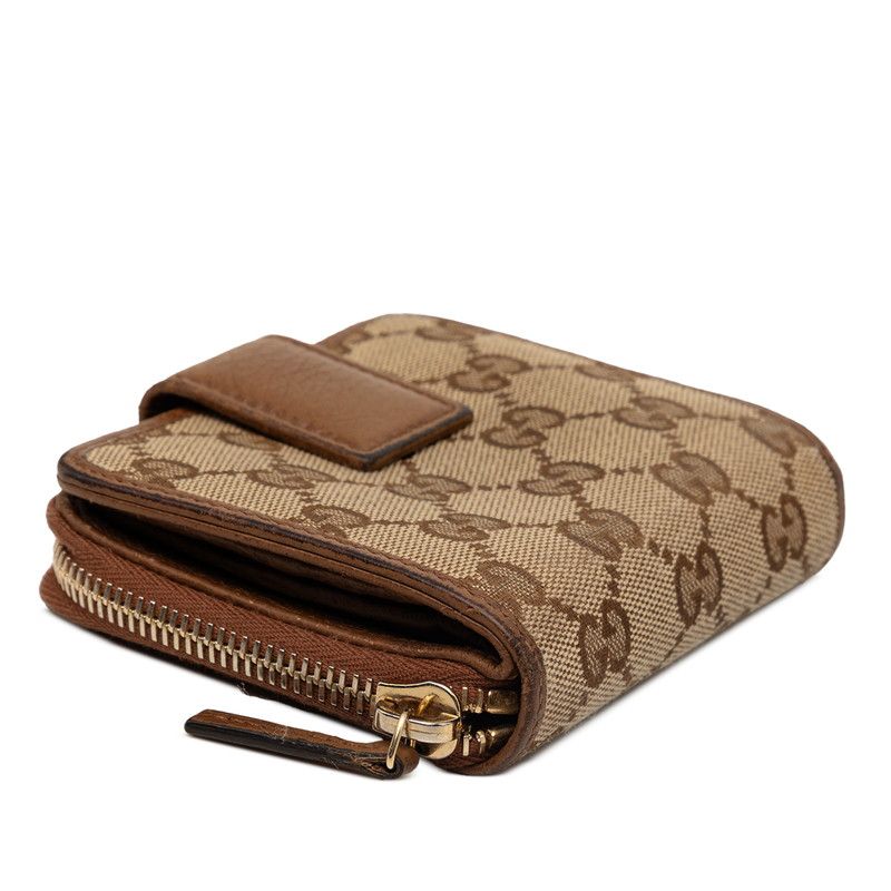 Gucci GG Canvas Bifold Wallet Beige Brown — view 4