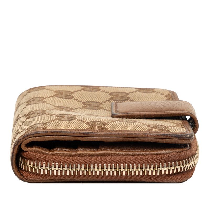 Gucci GG Canvas Bifold Wallet Beige Brown — view 3