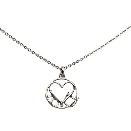 Dior Logo Heart Motif Pendant Silver Gray Metal — view 2