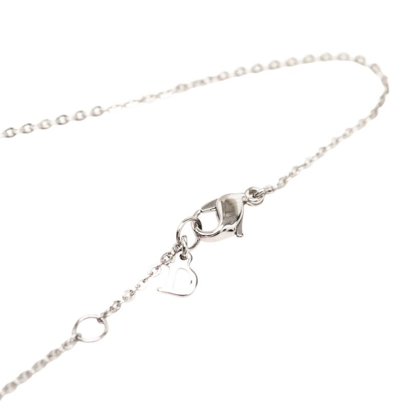 Dior Logo Heart Motif Pendant Silver Gray Metal — view 3