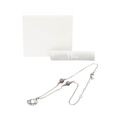 Dior Logo Heart Motif Pendant Silver Gray Metal — view 5