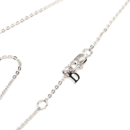 Dior Logo Button Motif Chain Necklace Silver Metal — view 5