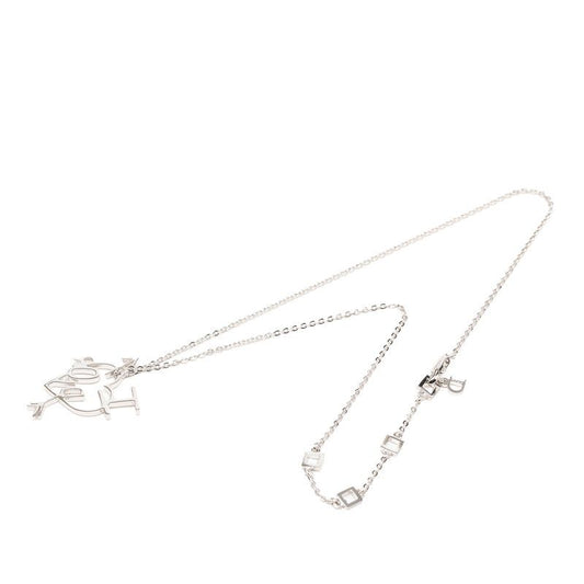 Dior I Love Heart Arrow Chain Pendant Silver Metal