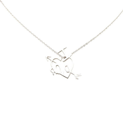 Dior I Love Heart Arrow Chain Pendant Silver Metal — view 3