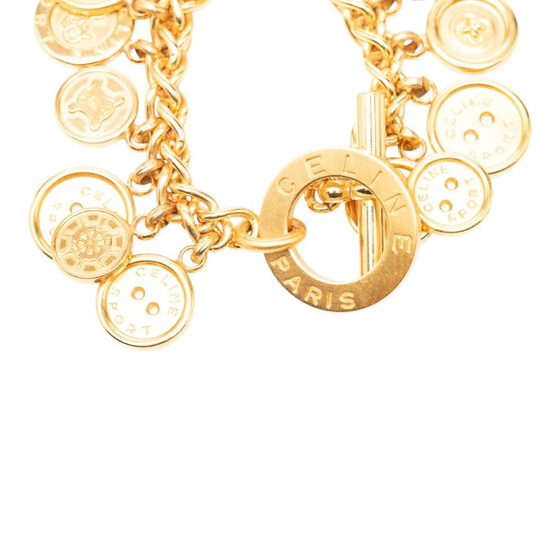 Celine Triomphe Button Motif Bracelet Gold Plated — view 5