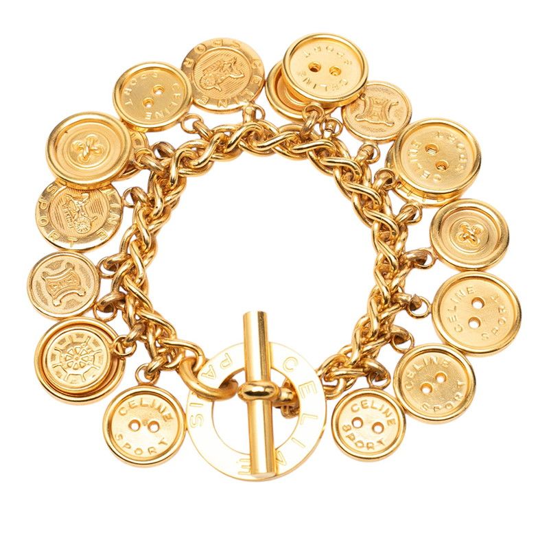 Celine Triomphe Button Motif Bracelet Gold Plated — view 3