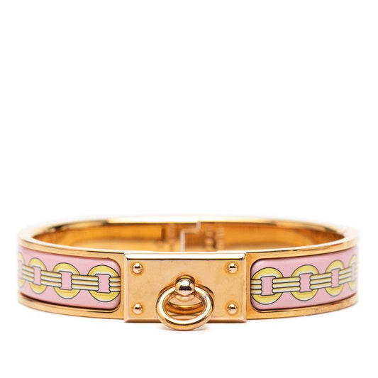 Hermes Click Ano Bracelet Gold Pink Yellow Plated