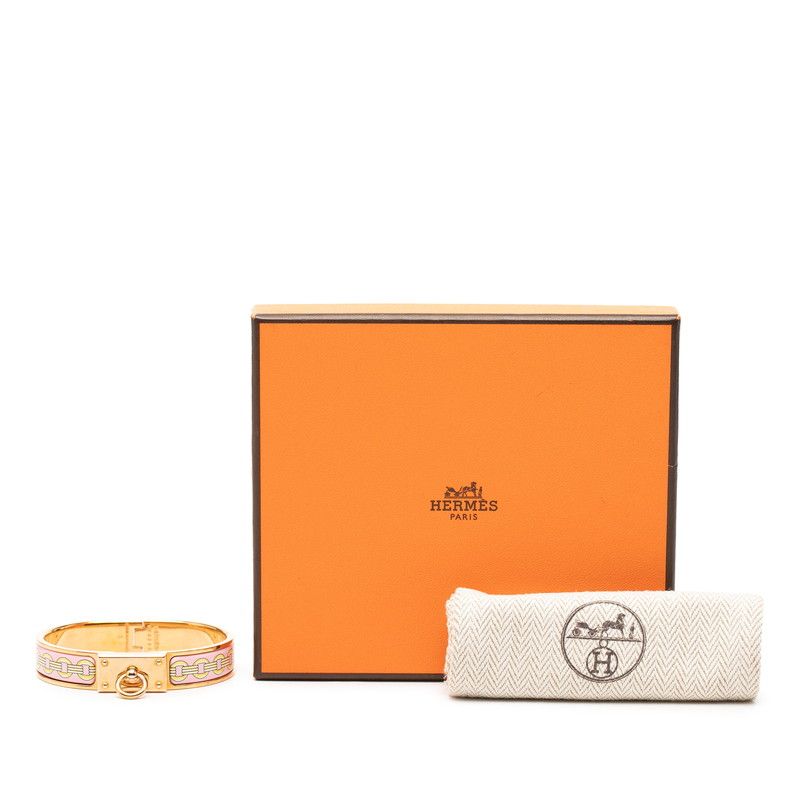 Hermes Click Ano Bracelet Gold Pink Yellow Plated — view 5