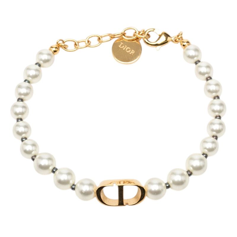 Dior 30 Montaigne Bracelet Gold Plated Faux Pearl 1