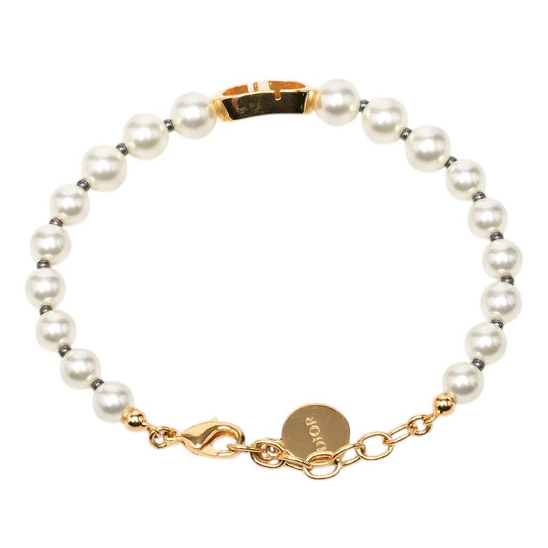Dior 30 Montaigne Bracelet Gold Plated Faux Pearl 1 — view 3