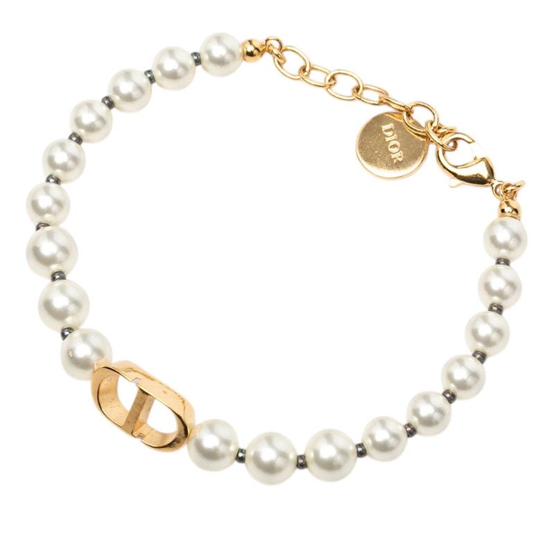 Dior 30 Montaigne Bracelet Gold Plated Faux Pearl 1 — view 2