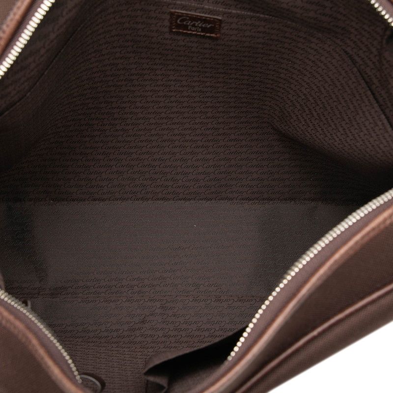 Cartier Santos Messenger Bag Brown Leather — view 4