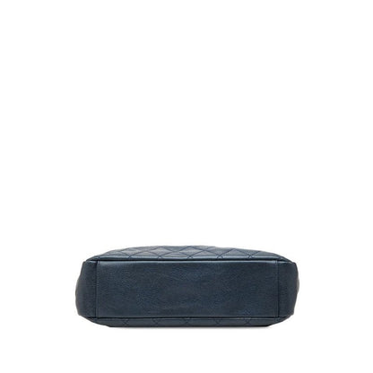 Chanel Quilted Tote Blue Caviar Leather — view 3