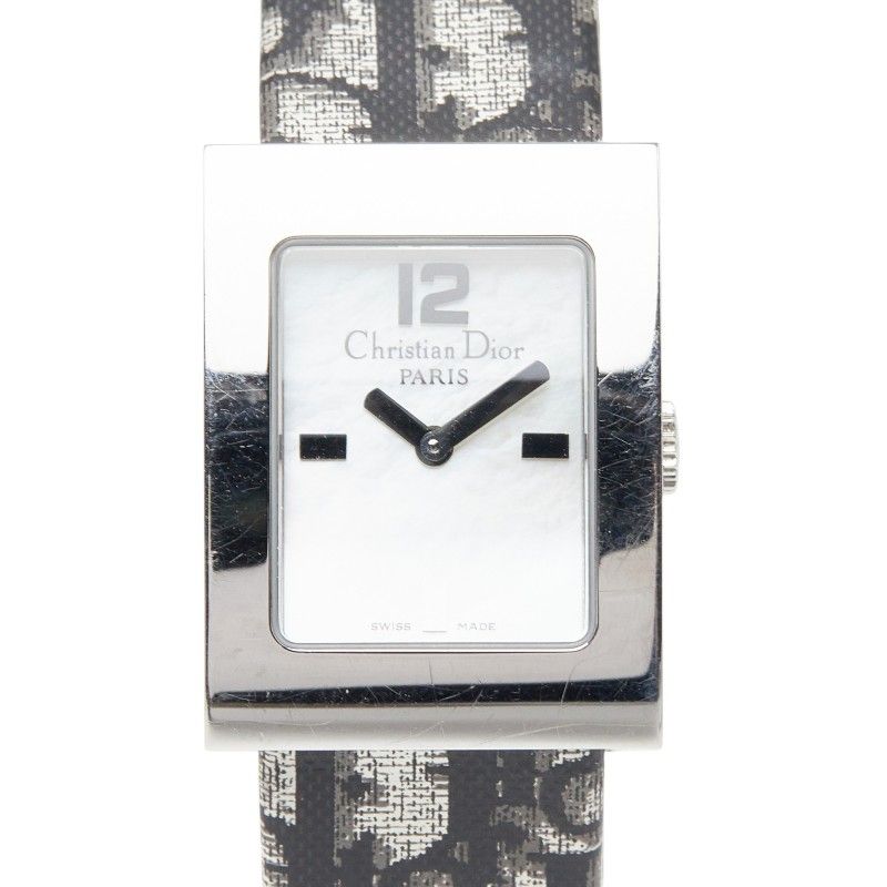 Dior Maris Shell Diamond le Pearl Watch White Silver Black Stainless Steel