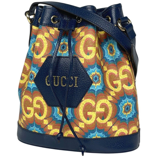 Gucci GG Pattern Shoulder Bag Kaleidoscope Anniversary Yellow Navy