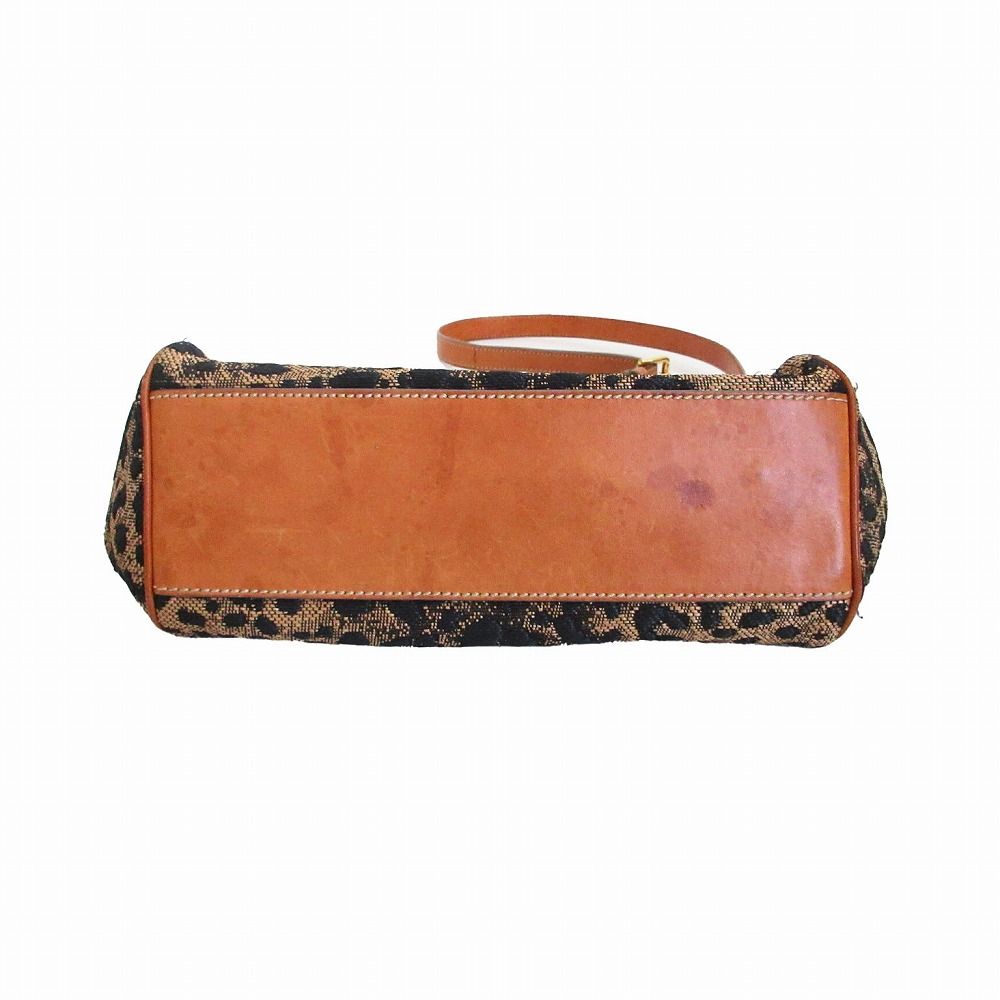 Dolce & Gabbana Shoulder Bag Shishiri Leopard Pattern 2-Way Beige Black — view 5