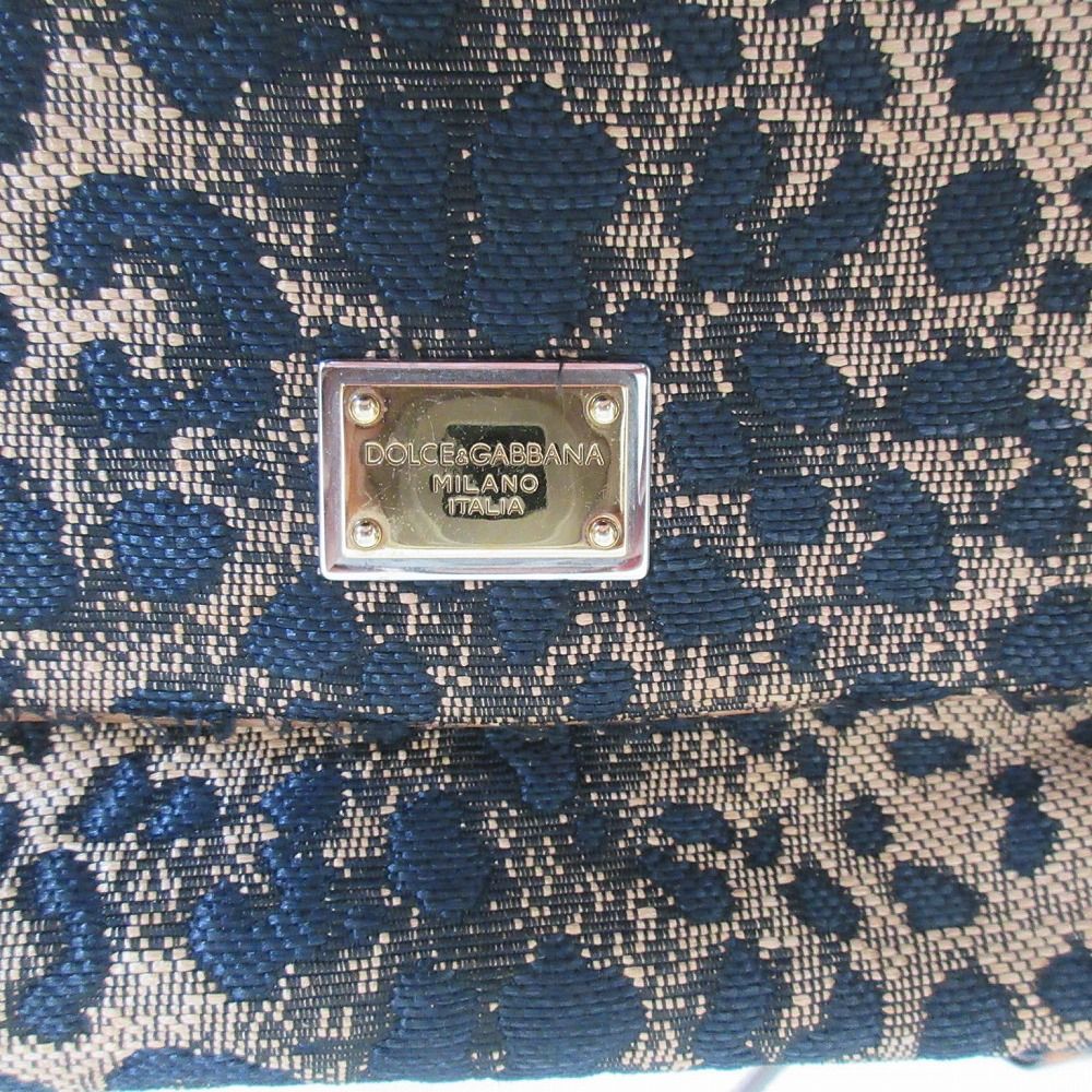 Dolce & Gabbana Shoulder Bag Shishiri Leopard Pattern 2-Way Beige Black — view 6
